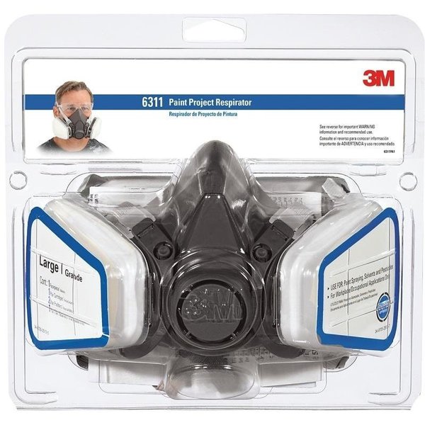 3M TEKK Protection Valved Paint Respirator, L Mask, P95 Filter Class, 95  Filter Efficiency 6311PA1-A/R6311